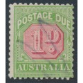 AUSTRALIA - 1914 1d rose-red/green Postage Due, inverted watermark, used – SG # D78w