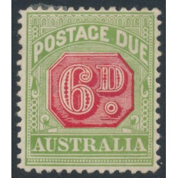 AUSTRALIA - 1909 6d rose-red/green Postage Due, perf. 12:12½, crown A watermark, MH – SG # D68