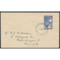 AUSTRALIA - 1956 7½d blue Olympics on a cover to Denmark – ACSC # 333