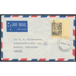 AUSTRALIA - 1974 35c Christmas on an airmail cover to Sweden – ACSC # 681