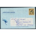 AUSTRALIA - 1969 10c Fish on an aerogramme to England – ACSC # 453