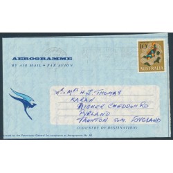 AUSTRALIA - 1969 10c Fish on an aerogramme to England – ACSC # 453