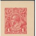 AUSTRALIA - 1916 1d red KGV postcard, die II, unused – ACSC # P28da