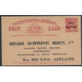 AUSTRALIA - 1918 THREE HALFPENCE on 1d red KGV postcard, unused – ACSC # P48