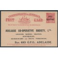 AUSTRALIA - 1918 THREE HALFPENCE on 1d red KGV postcard, unused – ACSC # P48