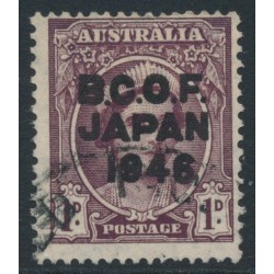 AUSTRALIA - 1946 1d purple-brown Queen, overprinted BCOF, used – SG # J2