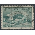 AUSTRALIA - 1932 5/- blue-green Sydney Harbour Bridge, postally used – SG # 143  