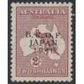 AUSTRALIA - 1947 2/- maroon Kangaroo, overprinted BCOF, MNH – SG # J6