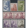 AUSTRALIA - 1963-65 4/- to £2 Navigators set of 8, MNH – SG # 355-360 + 358a + 359a 