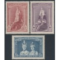 AUSTRALIA - 1938 5/- to £1 Robes set of 3 on thick paper, MNH – SG # 176-178