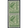 AUSTRALIA - 1951 2d yellow-green Queen Elizabeth, coil pair, MNH – SG # 237a