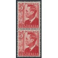 AUSTRALIA - 1951 3d scarlet King George VI, coil pair, MNH – SG # 235aa