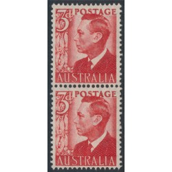 AUSTRALIA - 1951 3d scarlet King George VI, coil pair, MNH – SG # 235aa