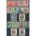 AUSTRALIA - 1950-1965 1½d to 2/6 KGVI definitives, MNH – SG # 234-238+247-253b