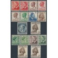 AUSTRALIA - 1950-1965 1½d to 2/6 KGVI definitives, MNH – SG # 234-238+247-253b