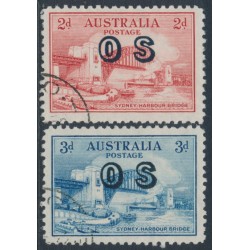 AUSTRALIA - 1932 2d red & 3d blue Sydney Harbour Bridge, o/p OS, CTO – SG # O134-O135