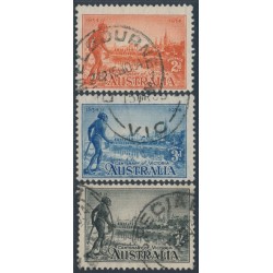 AUSTRALIA - 1934 2d to 1/- Centenary of Victoria set of 3 perf. 11½, used – SG # 147a-149a