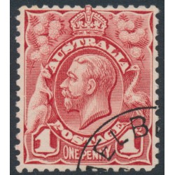 AUSTRALIA - 1913 1d carmine-red engraved KGV, CTO – ACSC # 59Cw