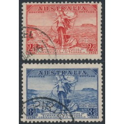 AUSTRALIA - 1936 2d red & 3d blue Telephone Cable set of 2, used – SG # 159-160