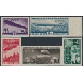 RUSSIA / USSR - 1931 Zeppelins set of 5, imperf., MH – Michel # 397C-401C