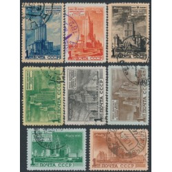 RUSSIA / USSR - 1950 Moscow Skyscrapers set of 8, used – Michel # 1527-1534 