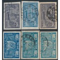 RUSSIA - 1922 5000R to 22500R Definitives set of 6, used – Michel # 176-179