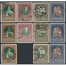 RUSSIA - 1914 War Relief sets in each of the three perforations, used – Michel # 99-102