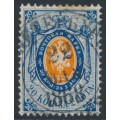 RUSSIA - 1865 20K blue/orange Arms, perf. 14½:15, normal paper, used – Michel # 16y