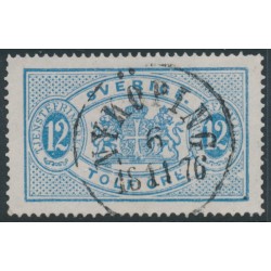 SWEDEN - 1874 12öre blue Official (Tjänstemärke), perf. 14, used – Facit # TJ5c