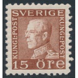 SWEDEN - 1936 15öre brown Gustav V, white paper, MNH – Facit # 178C