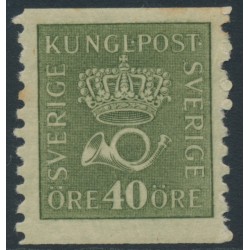 SWEDEN - 1920 40öre olive-green Crown & Posthorn, type I, MH – Facit # 158