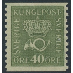 SWEDEN - 1920 40öre olive-green Crown & Posthorn, type I, MH – Facit # 158