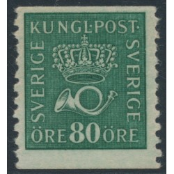 SWEDEN - 1920 80öre green Crown & Posthorn, ‘\’ watermark, MNH – Facit # 165cc