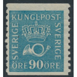 SWEDEN - 1925 90öre blue Crown and Posthorn, MH – Facit # 167a