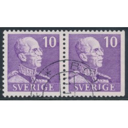 SWEDEN - 1939 10öre violet Gustav V, small numerals, 4+3 pair, used – Facit # 269CB