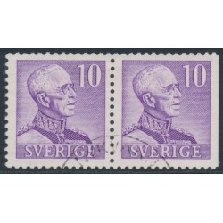 SWEDEN - 1939 10öre violet Gustav V, large numerals, 4+3 pair, used – Facit # 273CB2