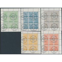 SWEDEN - 1955 Stockholmia ’55 set of 5 in sheetlets of nine, used – Facit # 471-475