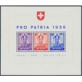 SWITZERLAND - 1936 Pro Patria M/S, MNH – Michel # Block 2