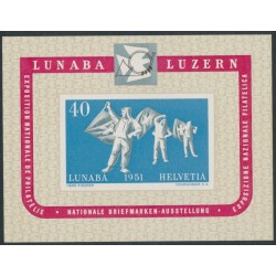 SWITZERLAND - 1951 LUNABA Stamp Exhibition M/S, MNH – Michel # Block 14