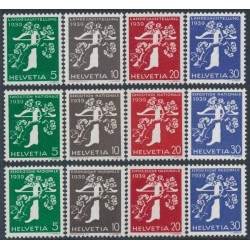 SWITZERLAND - 1939 Swiss National Exhibition set of 12, MNH – Michel # 344-355