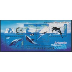 AUSTRALIA / AAT - 1995 Whales & Dolphins M/S o/p Singapore ‘95, MNH – SG # MS112