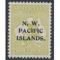 AUSTRALIA / NWPI - 1915 3d olive Kangaroo, die I, 3rd watermark, MH – SG # 96