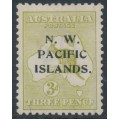 AUSTRALIA / NWPI - 1919 3d olive Kangaroo, die I, 3rd watermark, MH – SG # 109