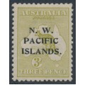 AUSTRALIA / NWPI - 1919 3d olive Kangaroo, die I, 3rd watermark, MH – SG # 109