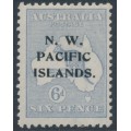 AUSTRALIA / NWPI - 1922 6d greyish ultramarine Kangaroo, die II, 3rd watermark, MH – SG # 110a