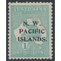 AUSTRALIA / NWPI - 1918 1/- emerald Kangaroo, die II, 3rd watermark, MH – SG # 113