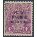 AUSTRALIA / NWPI - 1922 4d violet KGV, single watermark, MH – SG # 123