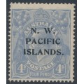 AUSTRALIA / NWPI - 1922 4d dull blue KGV, single watermark, MH – SG # 124