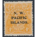 AUSTRALIA / NWPI - 1919 4d orange KGV, single watermark, MH – SG # 104