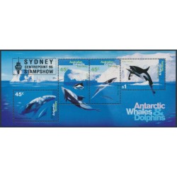 AUSTRALIA / AAT - 1995 Whales & Dolphins M/S o/p Sydney ‘95, MNH – SG # MS112